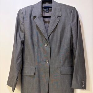 Vintage Ann Taylor Gray Wool Blazer Size 8 – Classic Tailored Career